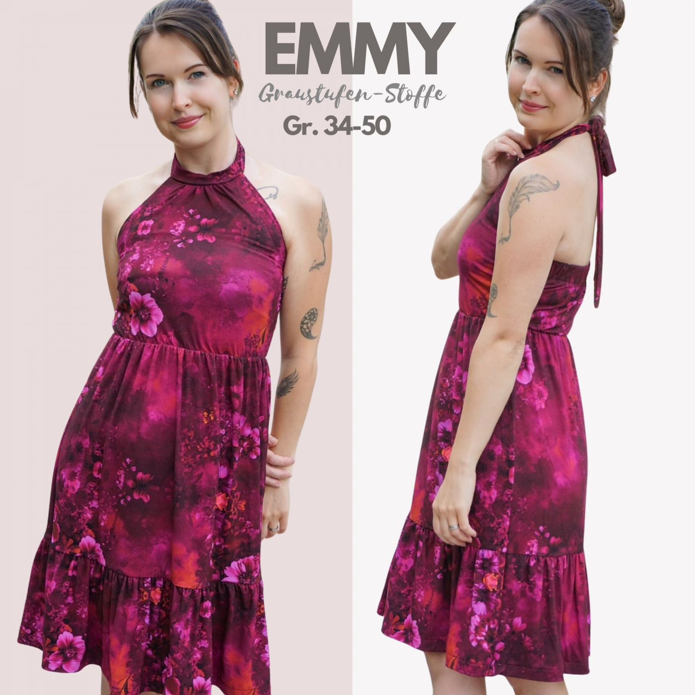 Neckholder-Kleid EMMY,  GR. 34-50  EBOOK UND SCHNITTMUSTER